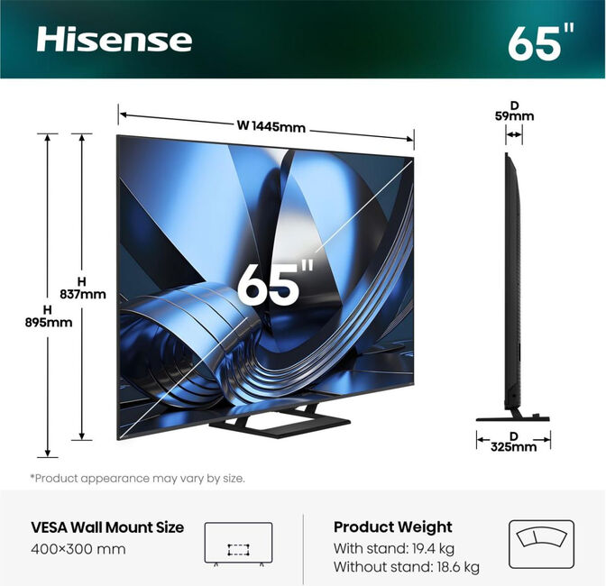 Televisor Hisense 65U7SE 65" Mini LED UltraHD 4K VIDAA image number 1