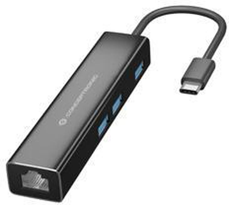 HUB USB Conceptronic 4-in-1  3x USB-A 3.0 C/ Adaptador Gigabit image number 0