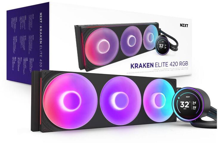 Kit de Refrigeración Líquida CPU NZXT Kraken Elite 420 (2025) RGB Negro image number 8
