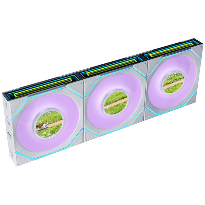 Ventilador Lian Li UNI FAN SL120 LCD Infinity FLEX Wireless Blanco 120mm (Pack 3) image number 0
