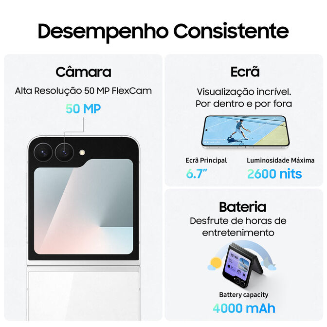 Smartphone Samsung Galaxy Z Flip 7 FE 5G 6.7" (12 /256GB) 120Hz Negro image number 3
