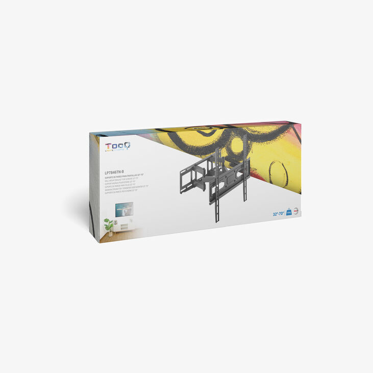 Soporte de Pared Tooq Inclinable 6 Pivotes 32" a 70" Máx. 40kg Negro image number 4