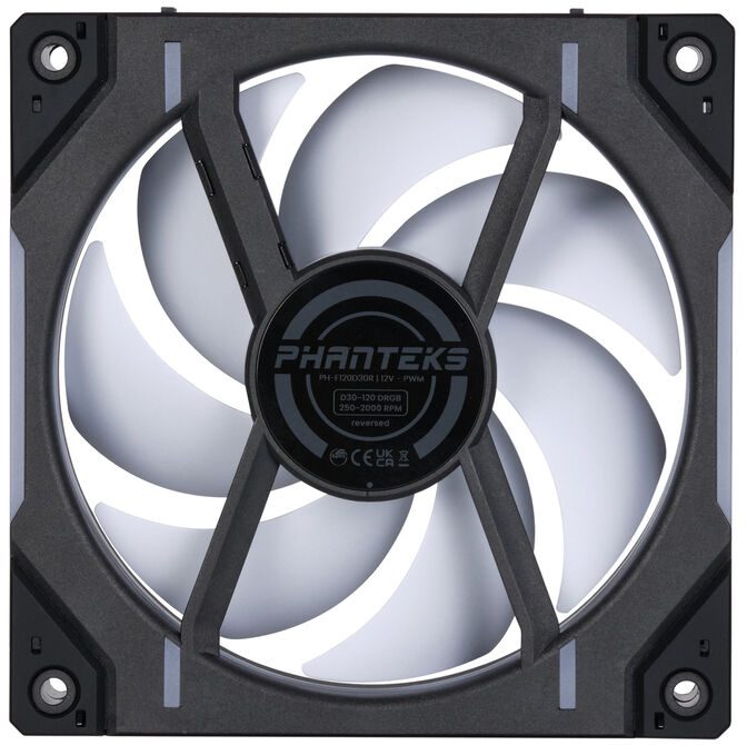 Ventilador Phanteks D30 PWM reverse Airflow D-RGB Negro Pack 3 - 120mm image number 3