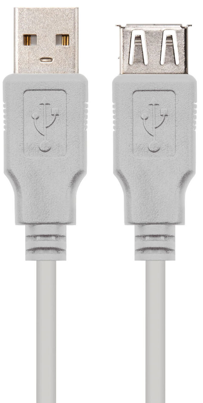 Cable USB 2.0 Nanocable USB-A M/F 1 M Bege image number 1