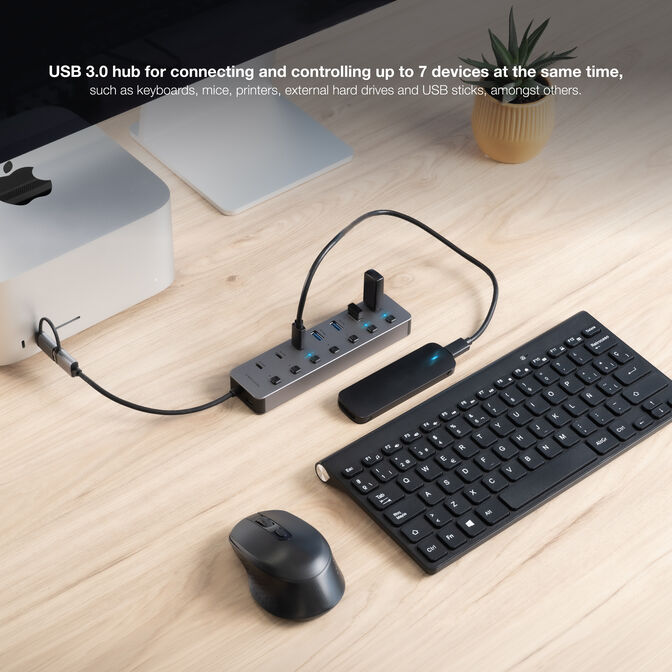 Hub Nanocable USB-C+USB-A/M para 4xUSB-A + 3xUSB-C 3.0 + USB-C 5V image number 2