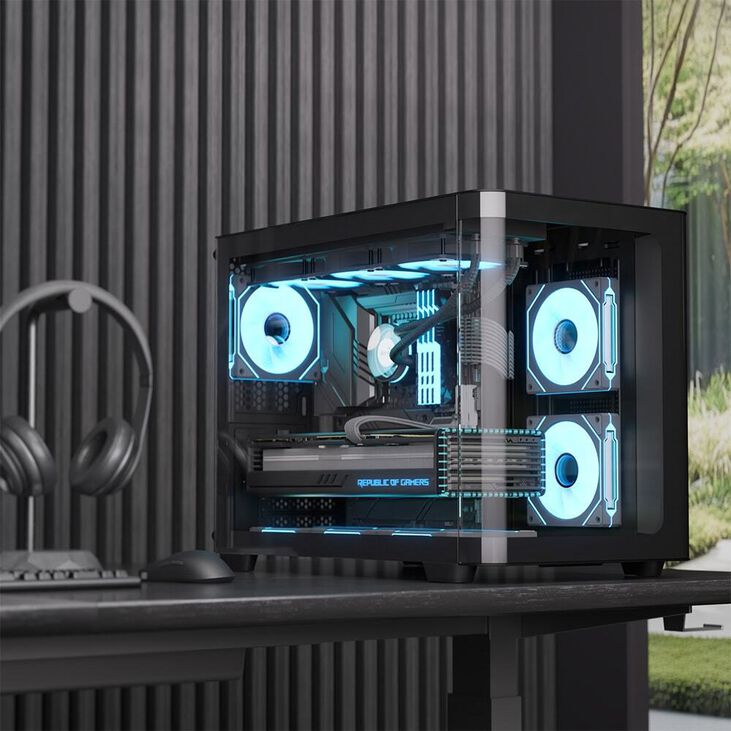 Caja Micro-ATX Aerocool P300C ARGB Vidrio Templado Negro image number 4
