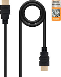 Cable HDMI V2.0 4K@60Hz 18Gbps / Ethernet NanoCable USB-A M/M 2 M Negro