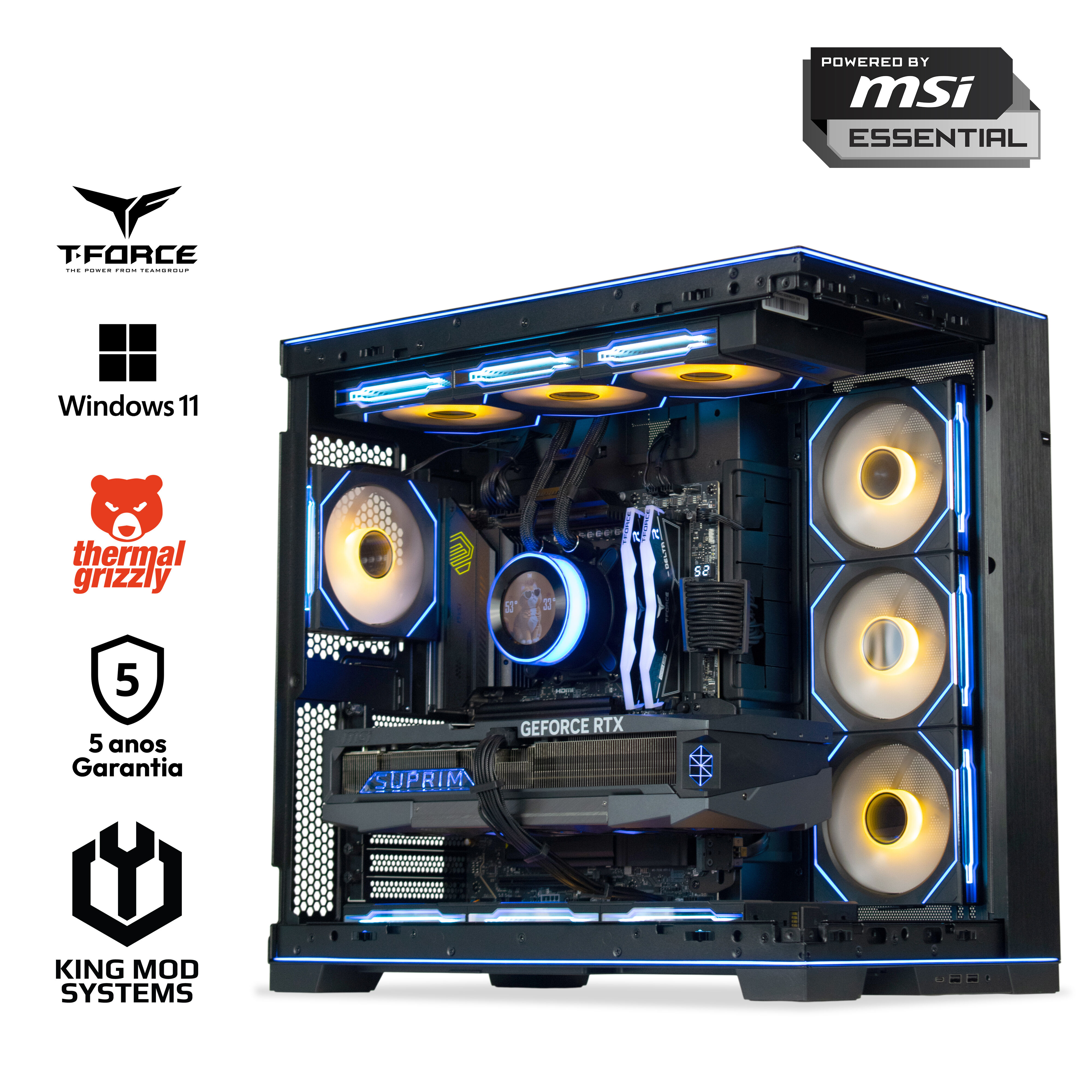Ordenador King Mod Gamer-PC Ryzen 7 9850X3D 64GB DDR5 2TB RTX 5090 WiFi W11 V2