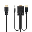 Cable Convertidor Nanocable VGA/M+AUDIO/M+USB-A/M-HDMI/M, 1.8 M image number null