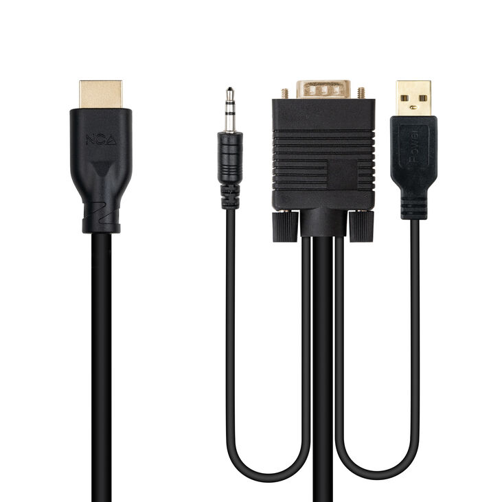 Cable Convertidor Nanocable VGA/M+AUDIO/M+USB-A/M-HDMI/M, 1.8 M image number 1