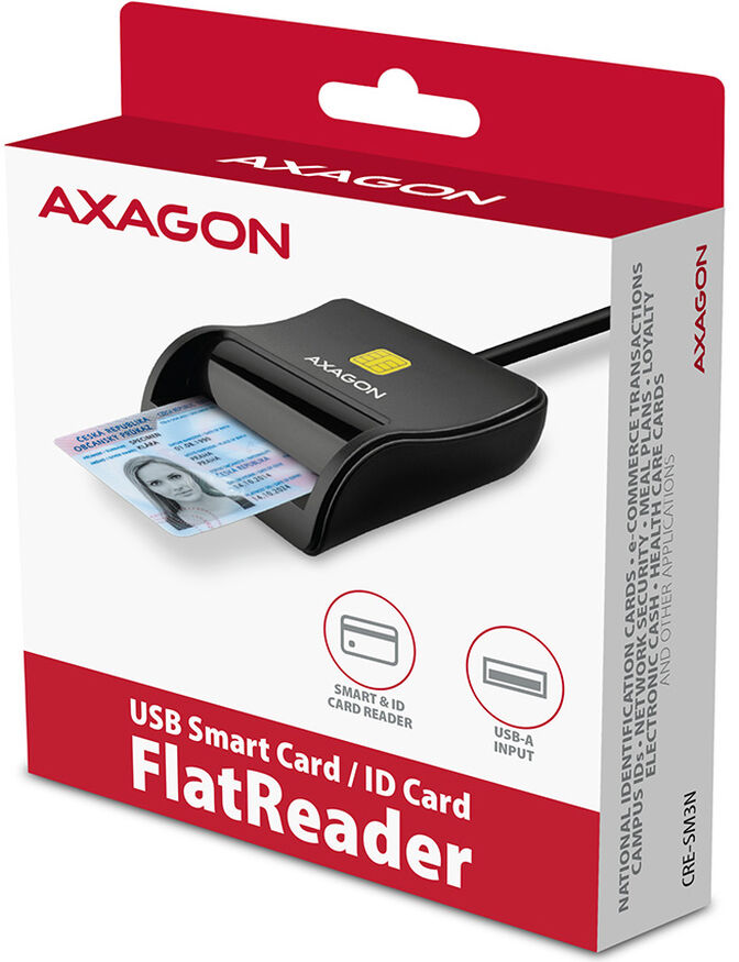 Lector de tarjetas cidad&atilde;o Flat AXAGON CRE-SM3N USB 2.0 image number 0