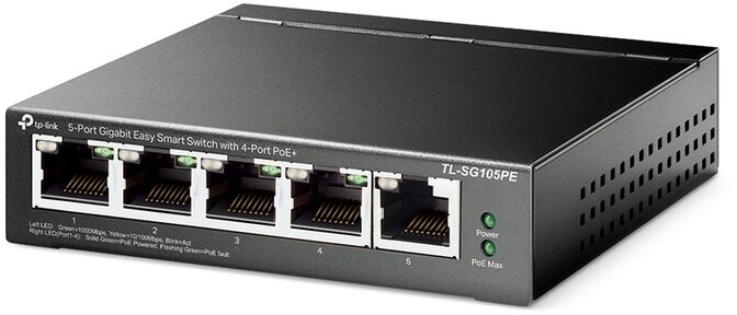 Switch TP-Link TL-SG105PE 5 Portas Gigabit Easy Smart Switch c/ 4 Portas PoE+ image number 1