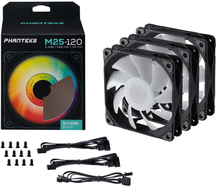 Ventilador Phanteks M25 PWM D-RGB Negra Pack 3- 120mm image number 6