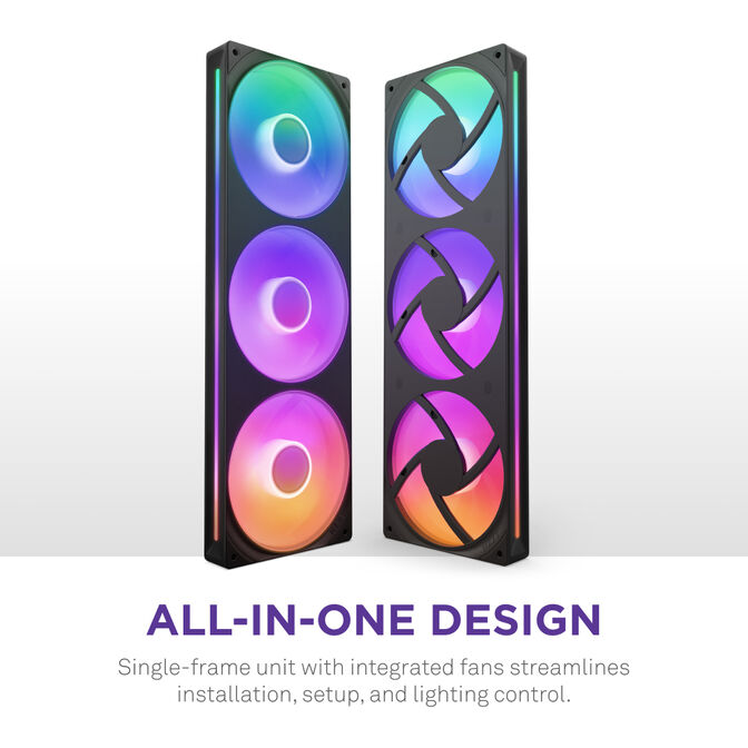Ventilador NZXT F360 RGB Core Single-Frame Negras - Triplo Ventilador 120mm ( 360mm ) image number 14