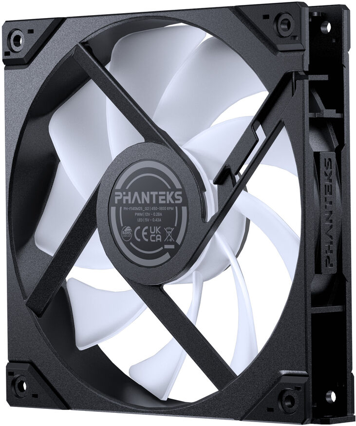 Ventilador Phanteks M25 Gen2 140mm PWM D-RGB Negro (Pack 3) image number 2