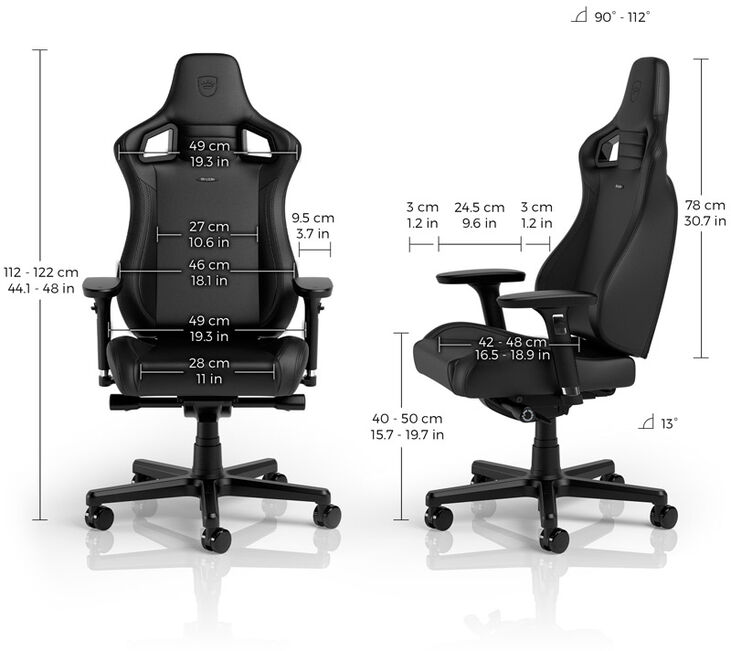 Silla noblechairs EPIC Compact - Negro /Carbono image number 1