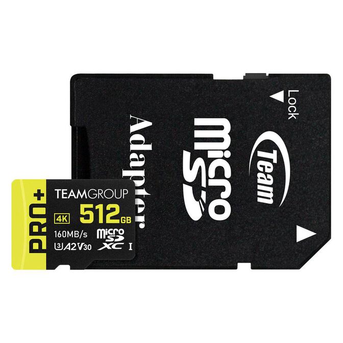 Tarjeta de Memoria Team Group PRO+ MicroSDXC UHS-I U3 A2 V30 512GB C/Adaptador image number 1