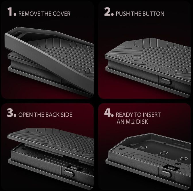 Caja SSD AXAGON EEM2-GAM USB-C 3.2 Gen 2 10Gbps - M.2 NVMe/SATA SSD GAME 30-80mm ALU box image number 17