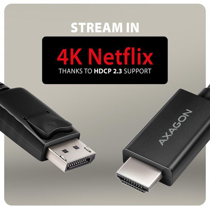 Adaptador Mini AXAGON RVD-HI20C2 DisplayPort para HDMI, 4K/60Hz 1,8m image number 4