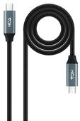 Cable USB 3.2 Gen2x2 Nanocable 20Gbps 5A/100W 4K@60Hz USB-C M/M 1 M Negro image number null