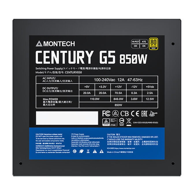 Fuente Modular Montech Century G5 850W 80 Plus Gold PCIE5 image number 5