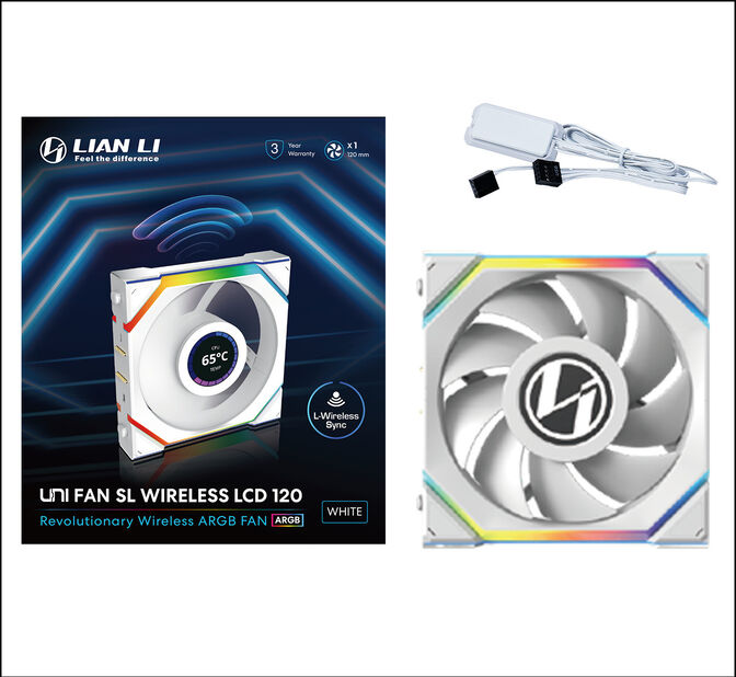 Ventilador Lian Li UNI FAN SL120 LCD Wireless RGB PWM Blanco 120mm image number 6