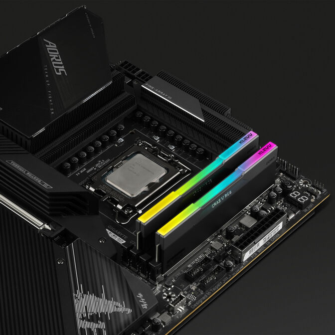 KLEVV Kit 32GB (2 x 16GB) DDR5 CRAS V 6400MHz CL30 RGB Obsidian Black (Intel XMP/AMD Expo) image number 10