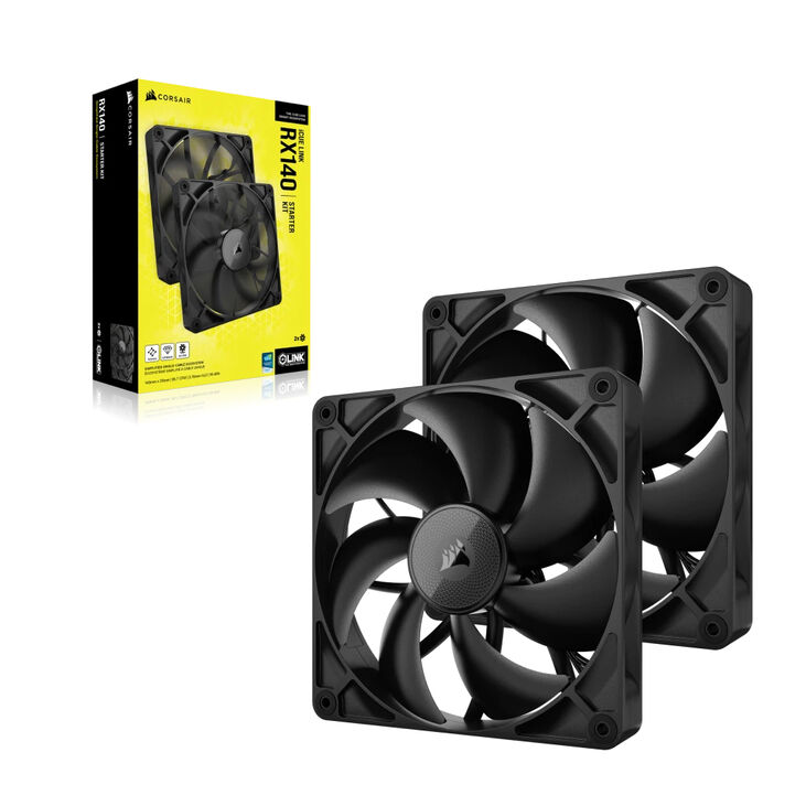 Ventilador Corsair iCUE Link RX140 PWM Negra 140mm (Pack 2) image number 1