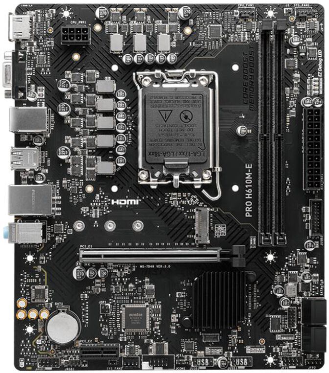 Placa Base MSI PRO H610M-E image number 1