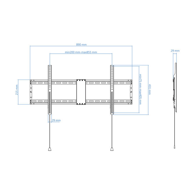 Soporte de Pared Tooq 43" a 90" Max.70Kg image number 11