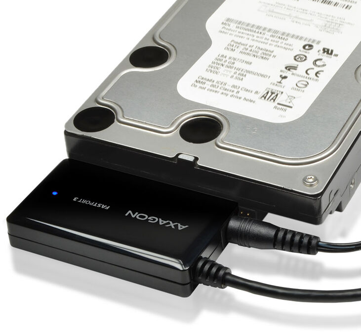 Adaptador AXAGON ADSA-FP3 FASTPort3, USB 3.0, HDD/SSD/ODD, SATA 6G HDD - inclui cargador image number 1