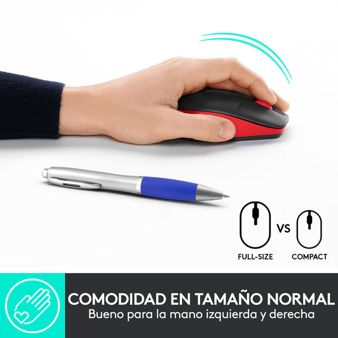 Rat&oacute;n Logitech M190 1000DPI Wireless Rojo image number 4