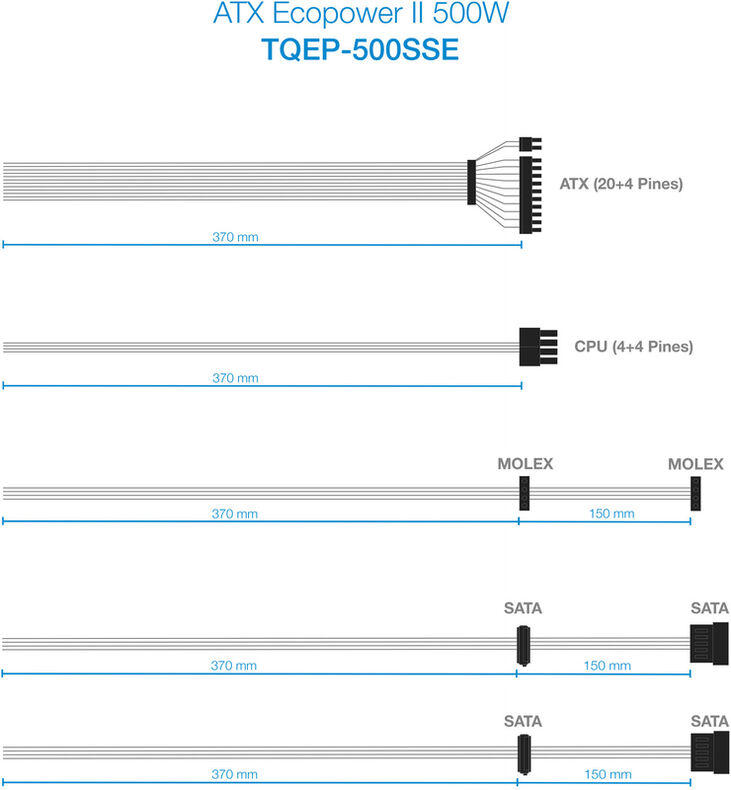 Fuente Alimentación Tooq Ecopower II ATX 500W image number 4