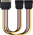 Cable de Alimentaci&oacute;n SATA NanoCable - SATA M para 2x SATA F 30 CM image number null