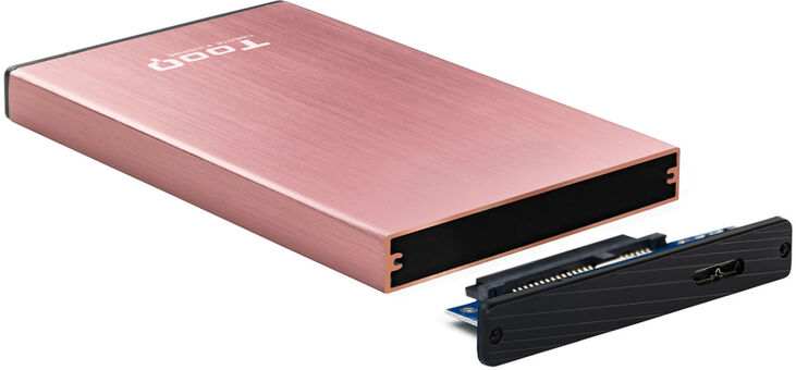 Caja Externa HDD Tooq 2.5" SATA (9,5mm) - USB 3.0/3.1 Gen 1 Rosa Metalizado image number 1