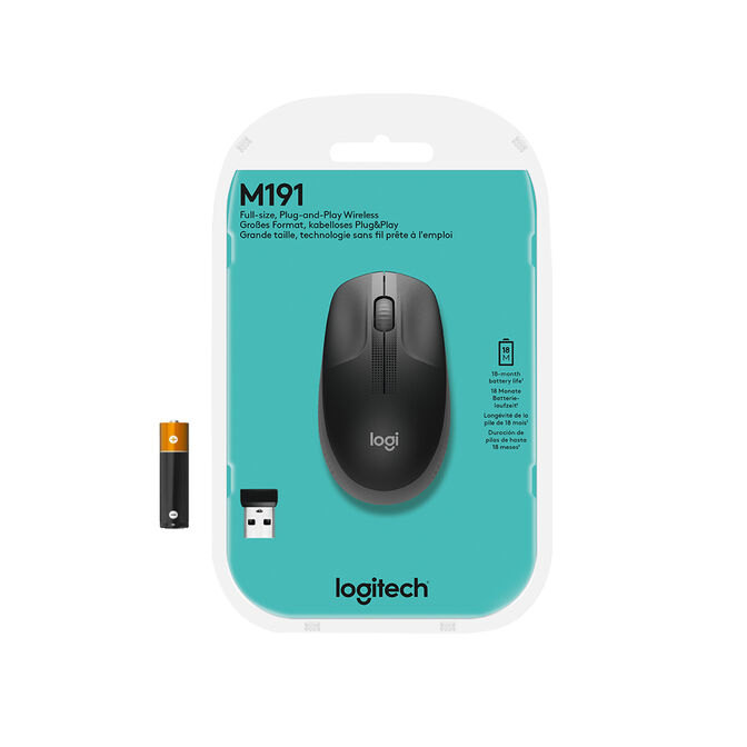 Rat&oacute;n Logitech M190 Full Size Wireless Cinzento image number 6