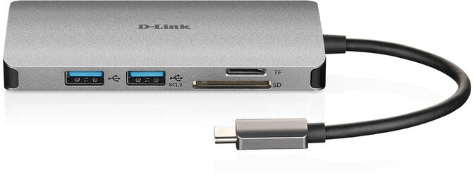 HUB USB D-Link USB-C Macho para 2 x USB 3.0 Tipo A Hemea + 1 x HDMI + Leitor Tarjetas (Micro SD + SD) + 1 x USB-C (at&eacute; 100W) image number 0