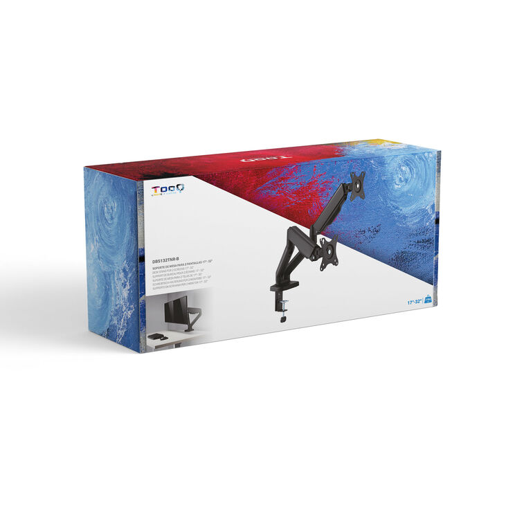 Soporte de Mesa Doble Tooq con Resorte 17" a 32" Negro Max 9Kg para Brazo image number 3