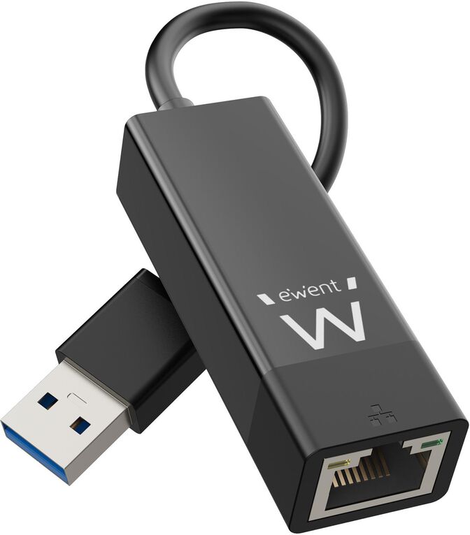 Adaptador de Rede Ewent EW1017 Gigabit Ethernet USB 3.2 Gen 1 Negro image number 1