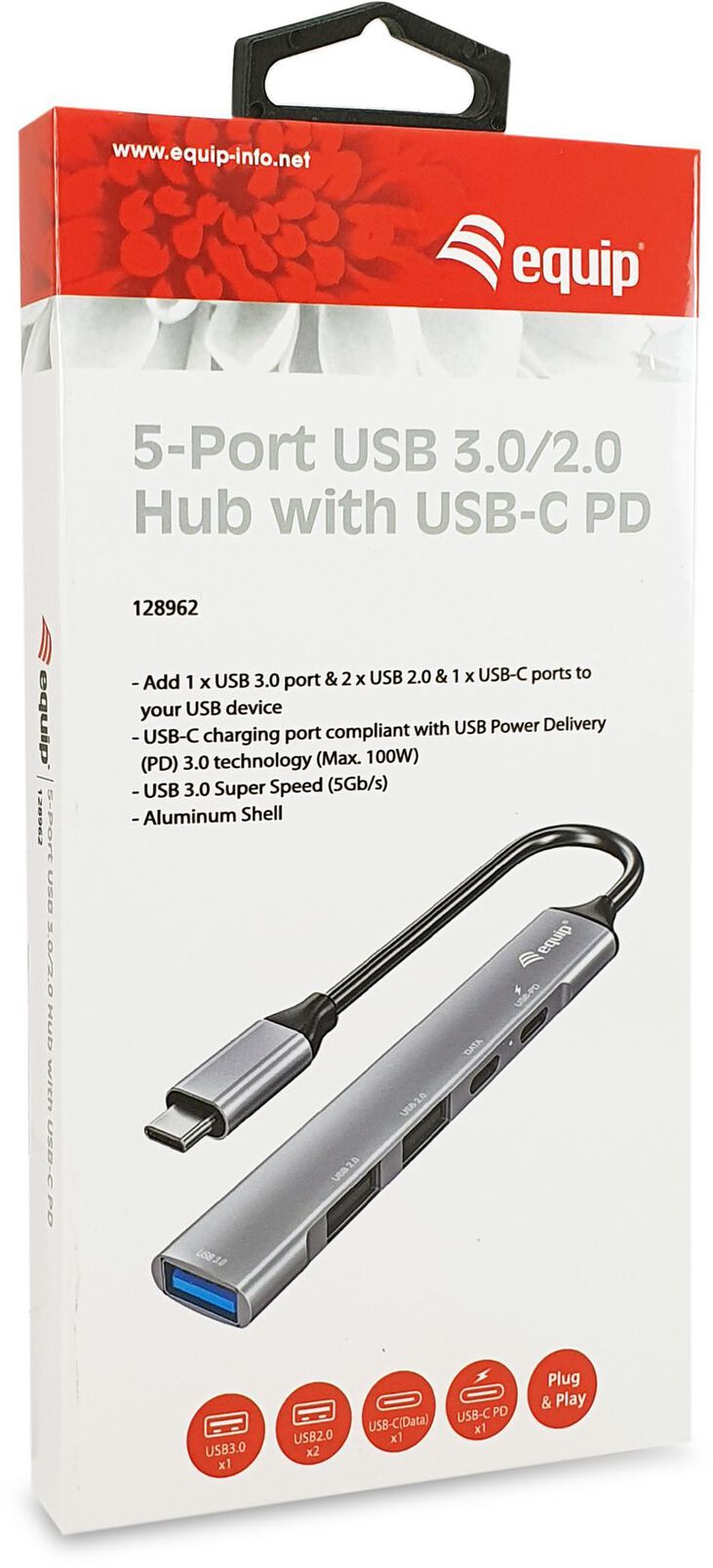 HUB Equip USB 3.0/2.0 de 5 puertas com USB-C 100 W USB image number 5
