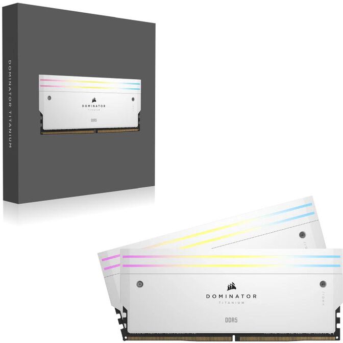 Corsair Kit 32GB (2 x 16GB) DDR5 7200MHz Dominator Titanium RGB White CL34 image number 12
