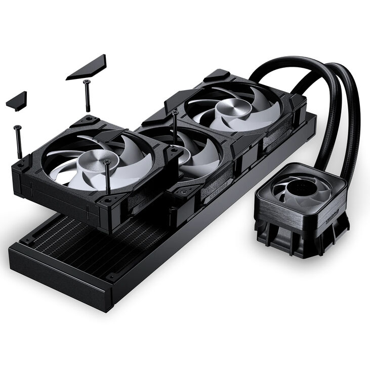 Water Cooler CPU Phanteks Glacier One 360D30 DRGB X2 Negro - 360mm image number 3