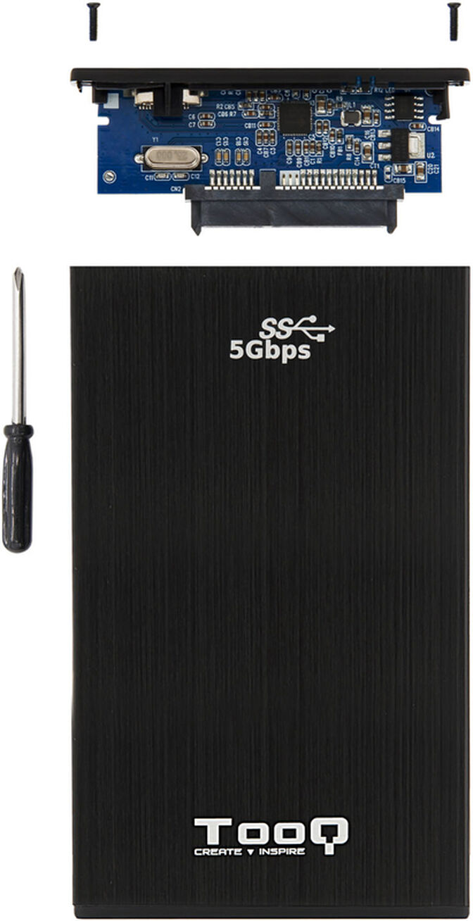 Caja Externa HDD Tooq 2.5" SATA (9mm) - USB 3.0 Negro image number 4