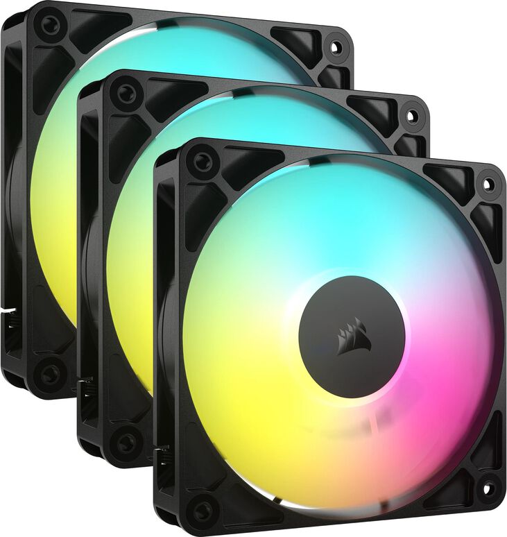 Ventilador Corsair RS120 ARGB PWM Negro 120mm (Pack 3) image number 0