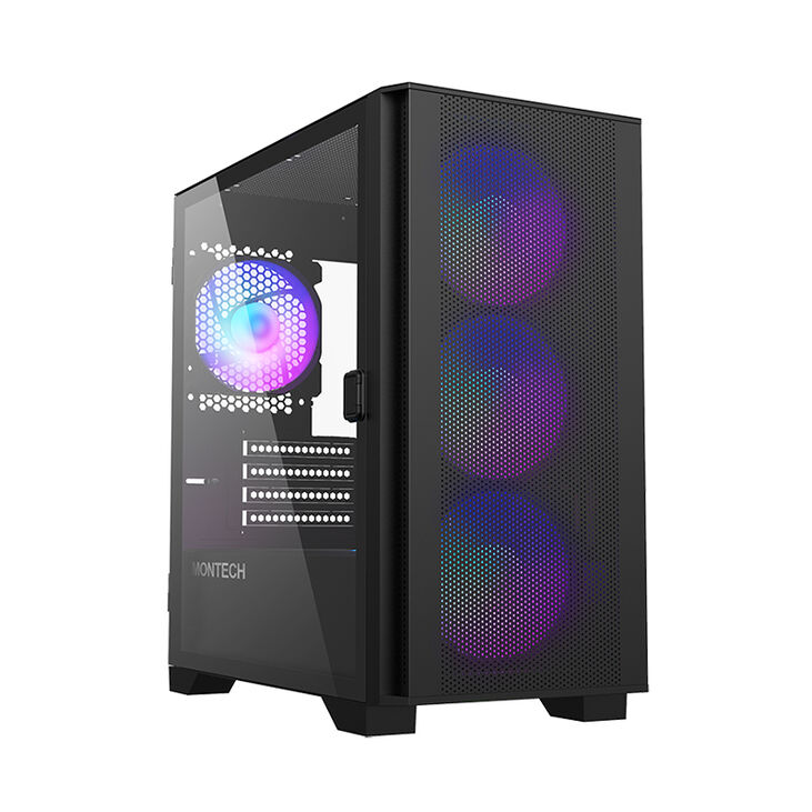 Caja Micro-ATX Montech AIR 100 ARGB Vidrio Templado Negro image number 0