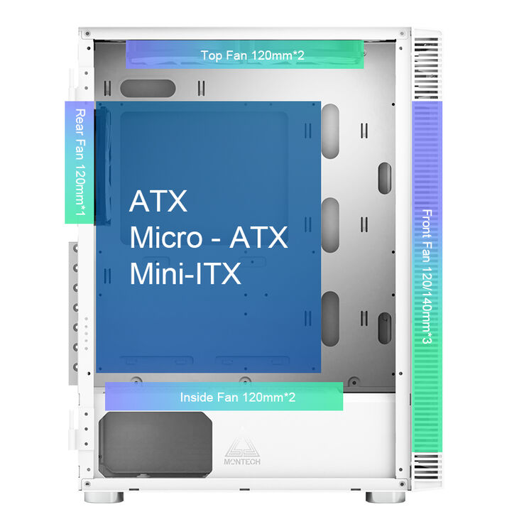 Caja ATX Montech X3 Glass RGB Vidrio Templado Blanco image number 7