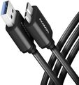 Cable de cargamento AXAGON BUMM3-AM10AB Micro-B USB  <-> USB-A 3.2 Gen 1, 1m, 3A, ALU, PVC, Negro image number null