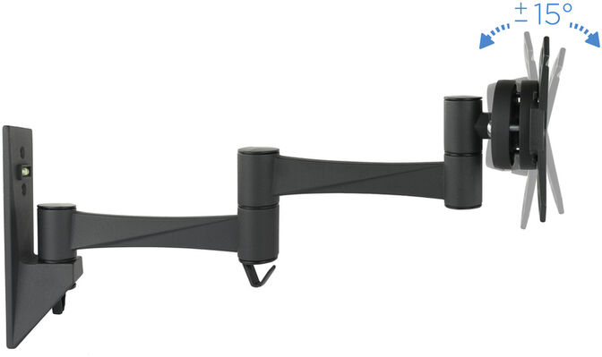 Soporte de Pared Tooq Tilt e GiRat&oacute;nrio 3 Pivots 13" a 27" Max. 15kg Negro image number 5