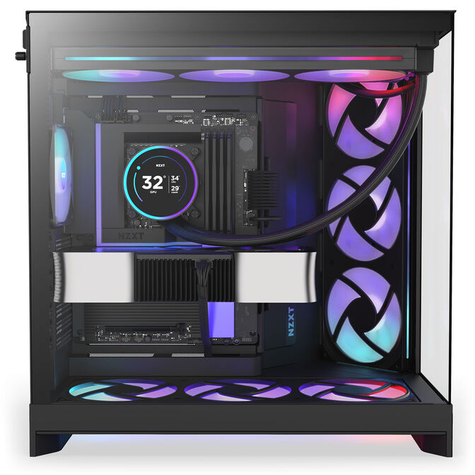 Torre E-ATX NZXT H9 Flow RGB+ Negra (2025) Cristal Templado image number 7