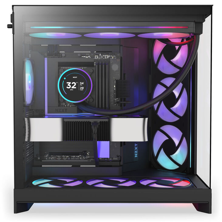 Torre E-ATX NZXT H9 Flow RGB+ Negra (2025) Cristal Templado image number 7